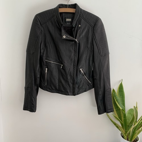 Zara biker leather real jacket - zara,