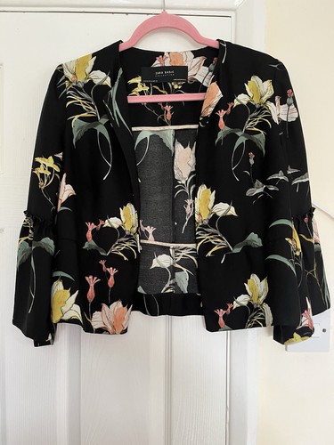 Zara black floral - black, peplum
