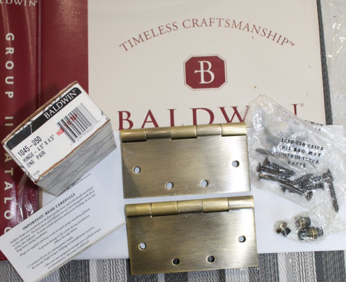 Baldwin brass hinge - brass, pair
