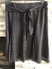 E-vie  Women's Black & White Polka Dot Chiffon Pleated Skirt size S, New