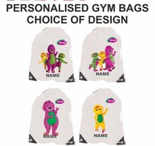 BARNEY THE DINOSAUR Personalised Swim Bag Dance Bag Overnight Bag Gym
