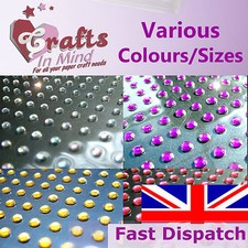 Round Self Adhesive Diamante Rhinestone Gems for Greeting Cards, Wedding Craft
