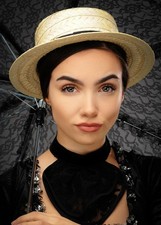 Victorian Lady Straw Boater