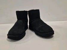 Ugg Black Suede Sheepskin Ankle Boots UK Size 6.