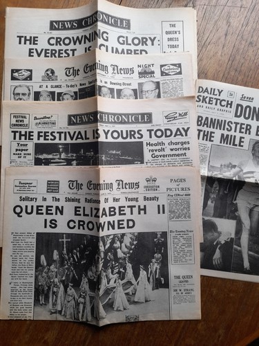 1950 facsimile newspapers x5 - facsimile,
