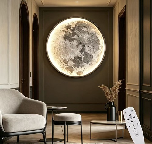 Modern round moon led wall - modern,