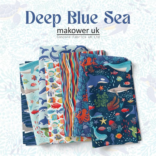 Makower deep blue - blue, sea