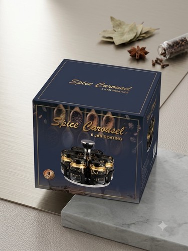 Carousel spice rack jars - spice,