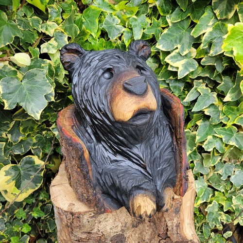 Chainsaw carved hardwood oak - hardwood,