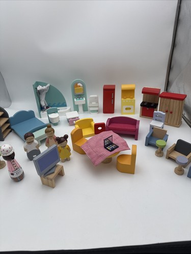 Wooden dolls house furniture - house,