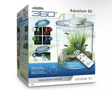 Marina 360 10L Kit Remote Control LED Aquarium Fish Tank Kids Starter Aquarium