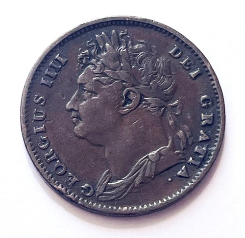 King george farthing coin - king,