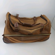 Kangol Medium Wheeled Duffle Bag Hold All Suitcase Travel Brown Faux Leather