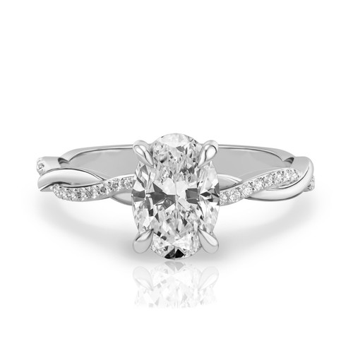 18k white gold engagement - white,