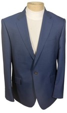 M&S ALFRED BROWN Mens 100% Pure New Wool Blue Jacket Blazer - 42” Med