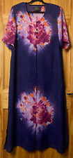 Kirsten Krog Danish Purple print Kimono Beach cover up size UK Medium