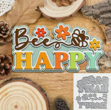 Happy Bee Word Metal Cutting