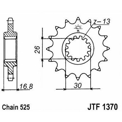 Sprocket 1370 z16 - 1370, neo