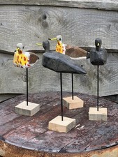 Vintage French Wooden Decoy Wader Birds - Baie de Somme