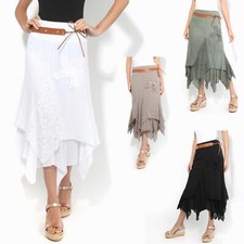Womens Boho Gypsy Skirt Maxi