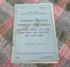 RAILWAY WORKING TIMETABLE. Mandatory Services. LM Region. Section F  1974-1975