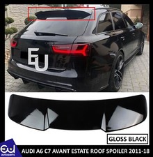 FOR AUDI A6 C7 AVANT ESTATE 11-18 REAR ROOF BOOT SPOILER WING RS6 LOOK BLACK