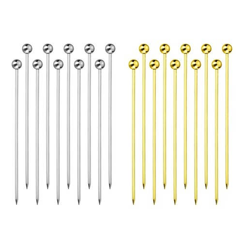 Stainless steel cocktail picks - steel,