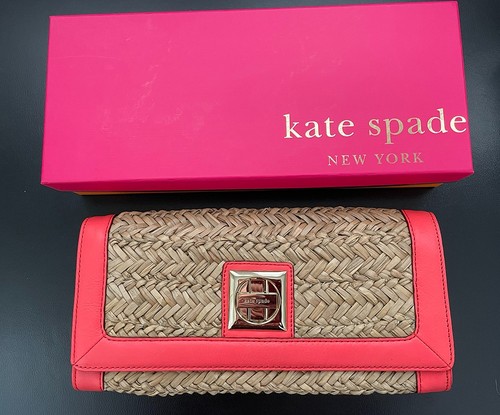 Kate spade straw clutch coral - straw,