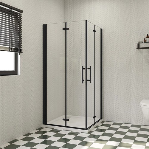 Black shower enclosure pivot - enclosure,