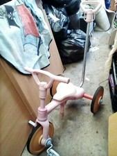 NICE GIRLS PINK TRICYCLE TO BIKE WITH PARENT HANDLE,AGE 2-4,ELC, VGC