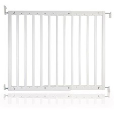 Safetots Stair Gate Wooden, Chunky, Screw Fit Gate, White, 63.5cm - 105.5cm