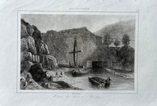 1842 Antique Print; Entrance