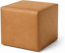 Faux Leather Pouffe Footstool