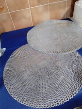 Place Mats X 6. Silver Plastic. 16" Circle. Plenty More Use In Them