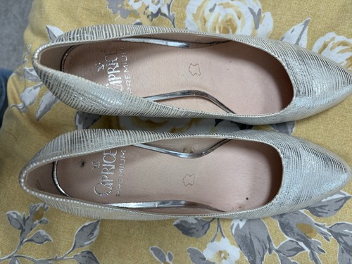 Caprice silver leather court - caprice,