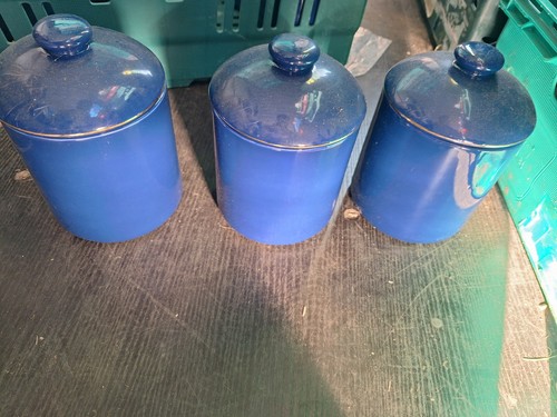 Blue ceramic storage jar wade - ceramic,