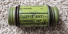 1940 WW2 Unused Outfit Anti-Dimming Compound MK V GAS MASK use Metal Tin