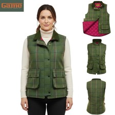 Game Ladies Ruby Pink Lined Quilted Bodywarmer Teflon Coated Tweed Gilet