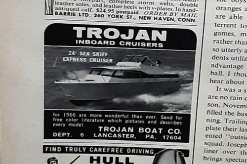 1966 trojan boat vintage - 1966, print