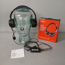 Mpow PA071A Wired Computer Headset w Microphone Black Office Boxed -CP 