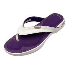 Reebok Easytone Womens White Purple Flat Toe Post Sandals Size UK 5.5 Used