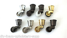 SOLID BRASS CASTORS CUP FITTING BRASS CHROME ANTIQUE CERAMIC WHEEL BRASS CASTORS