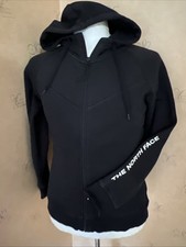 The North Face Hoodie Zip Track Jacket Black  White Arm Logo M 12 14 VGC