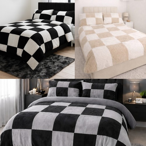 Teddy fleece checked duvet - teddy,