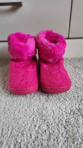 Girls fuchsia pink slippers - girls,