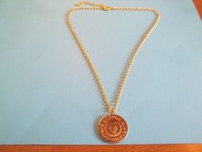 TWENTY (20) CENT COIN - CYPRUS GOLD CURB CHAIN PENDANT NECKLACE - 1983 to 2001