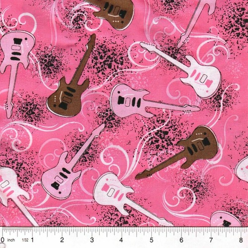 Rock electric guitar pink - on,
