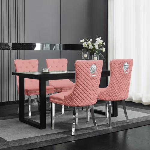 Velvet dining chair high back - dining,