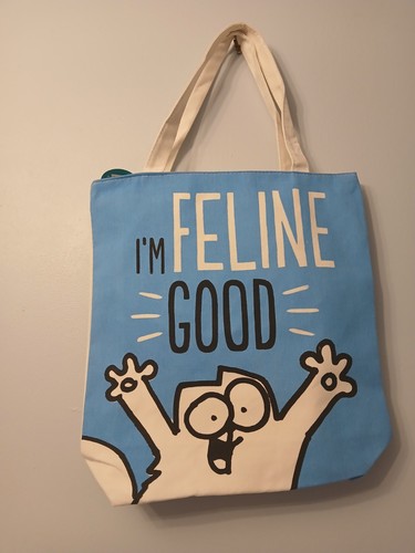 Simons cat tote - cat, blue