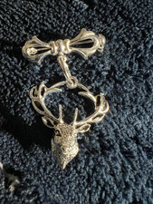 Stag Deer Bow Brooch Wildlife
